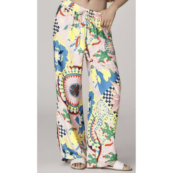 Anthropologie Pants - Anthropologie Maeve Straight-Leg Pull-On Silky Printed Relaxed Pants New